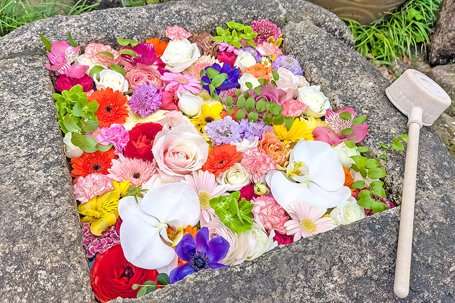 多聞院花まつり_花手水